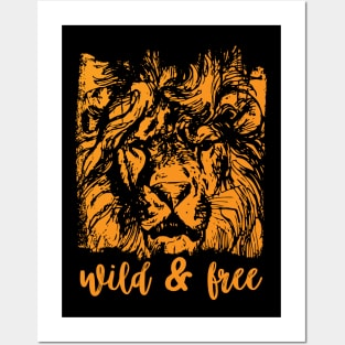 Wild and Free Lion Posters and Art